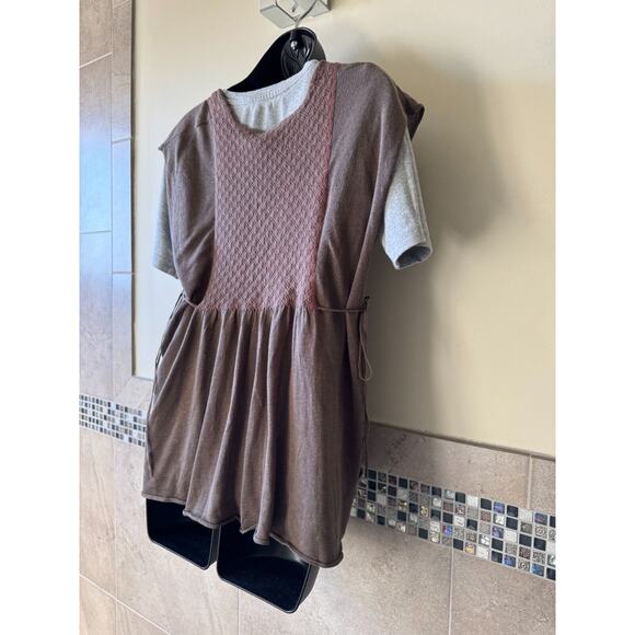 Free People Knit Moca Red Vest Pinafore Dress SZ L NWT Boho - Picture 5 of 7